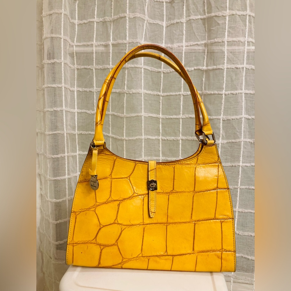 Dooney & Bourke Croc Embossed Alto Leather Shoulder Bag -MADE IN ITALY - Picture 2 of 16